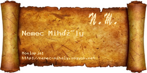 Nemec Mihály névjegykártya